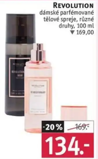 Rossmann REVOLUTION dámské parfémované tělové spreje, různé druhy, 100 ml nabídka