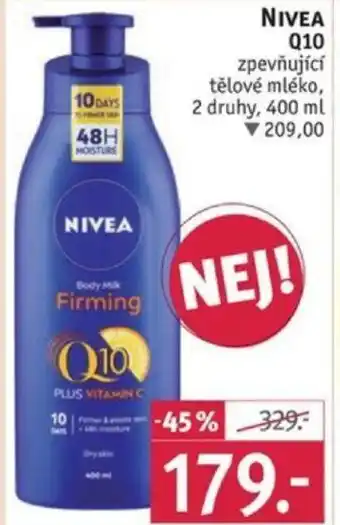 Rossmann NIVEA Q10 zpevňující tělové mléko, 2 druhy, 400 ml nabídka