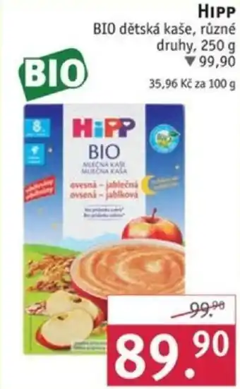 Rossmann HIPP BIO dětská kaše nabídka