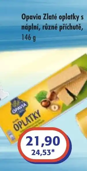 Opavia Zlaté oplatky s náplní, různé příchutě, 146 g