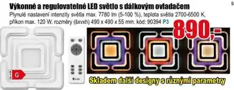 EVA Výkonné a regulovatelné LED světlo s dálkovým ovladačem nabídka
