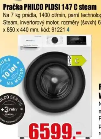 EVA Pračka PHILCO PLDSI 147 C steam nabídka