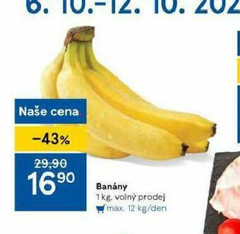 Tesco Banány nabídka