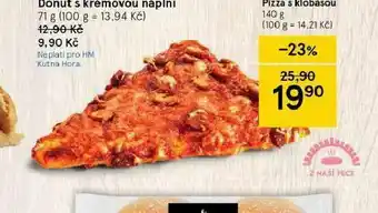 Tesco Pizza s klobásou nabídka