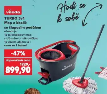 Kaufland TURBO 3v1 Mop a kbelík se šlapacím pedálem nabídka