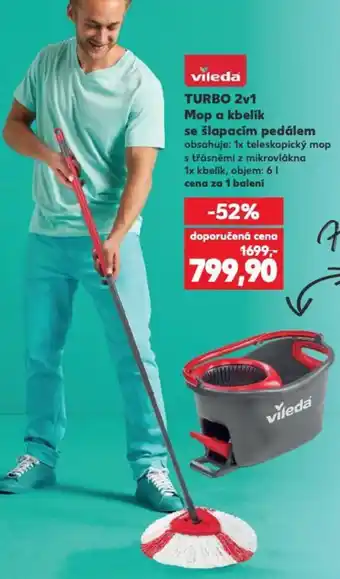 Kaufland TURBO 2v1 Mop a kbelík se šlapacím pedálem nabídka