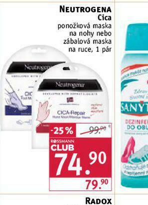 Rossmann Neutrogena cica ponožková maska nabídka