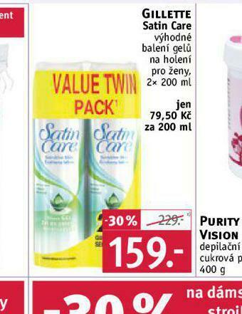 Rossmann Gillette satin care gel na holení nabídka
