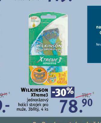 Rossmann Wilkinson xtreme 3 jednorázový holicí strojek nabídka