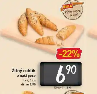 Billa Žitný rohlík nabídka