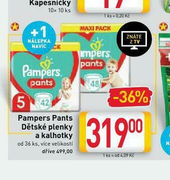 Billa Pampers dětské pleny nabídka