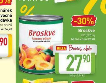 Billa Broskve nabídka
