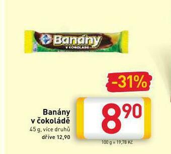 Billa Banány v čokoládě nabídka