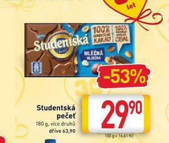 Billa Orion studentská pečeť nabídka