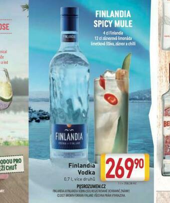 Billa Finlandia vodka nabídka