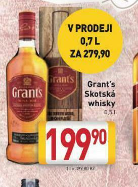 Billa Grant´s skotská whisky nabídka