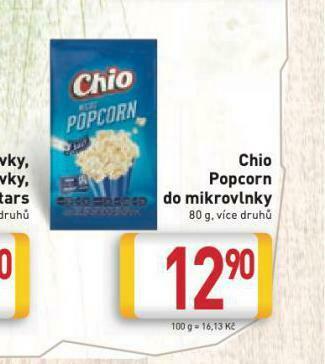 Billa Chio popcorn do mikrovlnky nabídka