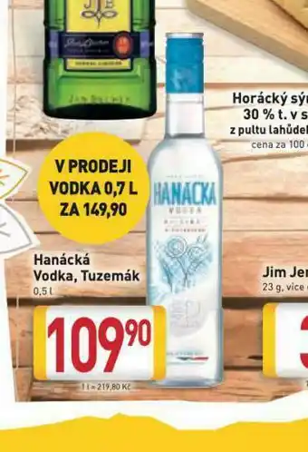 Billa Hanácká vodka, tuzemák nabídka