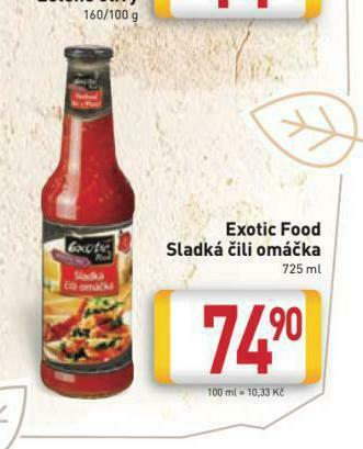 Billa Exotic food sladká chilli omáčka nabídka