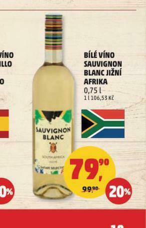 Penny Market Bílé víno sauvignon blanc jižní afrika nabídka