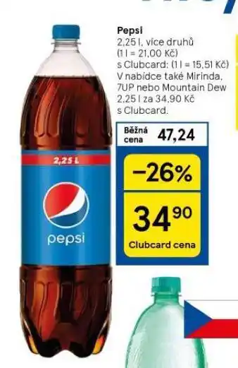 Tesco Pepsi 2,25l nabídka