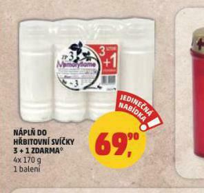 Penny Market Náplň do hřbitovní svíčky nabídka