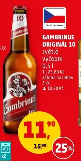 Penny Market GAMBRINUS ORIGINÁL 10 nabídka