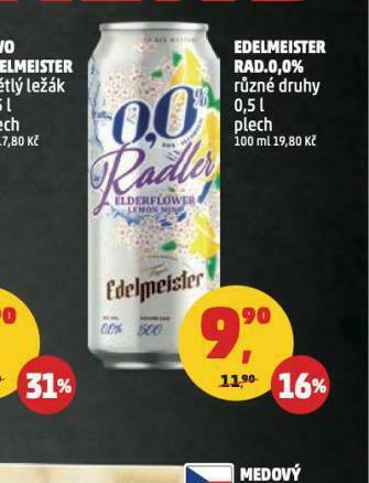 Penny Market Edelmeister radler 0,0% nabídka