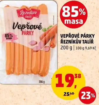 Penny Market VEPŘOVÉ PÁRKY ŘEZNÍKŮV TALÍŘ nabídka