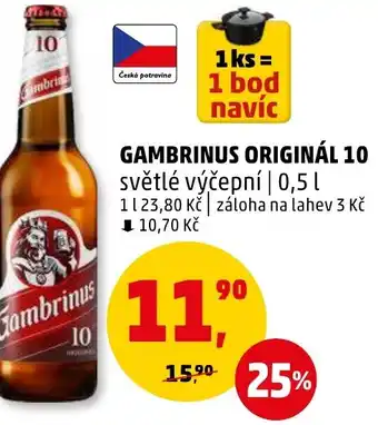 Penny Market GAMBRINUS ORIGINÁL 10 nabídka