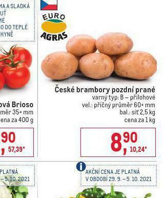 Makro České brambory pozdní prané nabídka