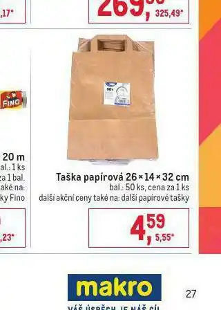Makro Taška papírová nabídka