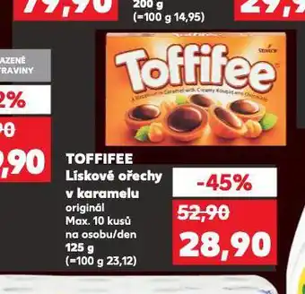 Kaufland Toffifee lískové ořechy v karamelu nabídka