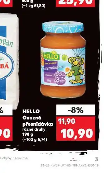 Kaufland Hello ovocná přesnídávka nabídka