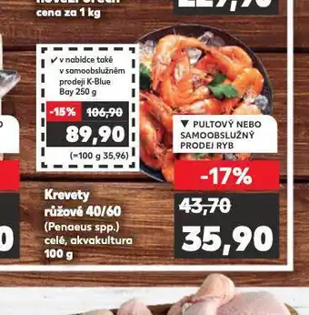 Kaufland Krevety růžové 40/60 nabídka