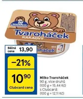 Tesco Milko tvaroháček nabídka