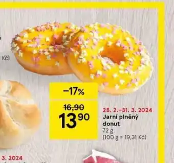 Tesco Jarní plněný donut nabídka