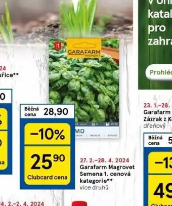 Tesco Garafarm magrovet semena 1. cenová kategorie nabídka