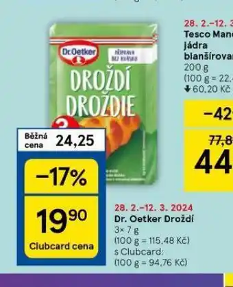 Tesco Dr. oetker droždí nabídka