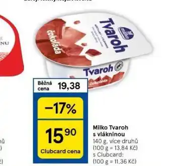Tesco Milko tvaroh s vlákninou nabídka