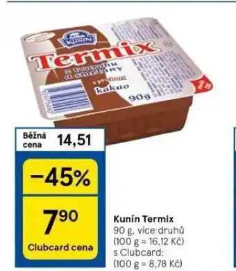 Tesco Kunín termix nabídka