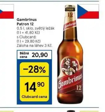 Tesco Pivo gambrinus patron 12 nabídka