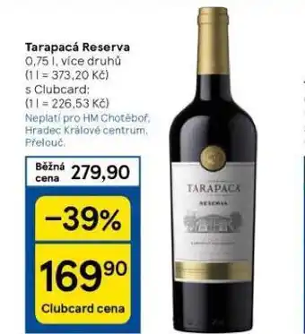 Tesco Tarapacá reserva nabídka