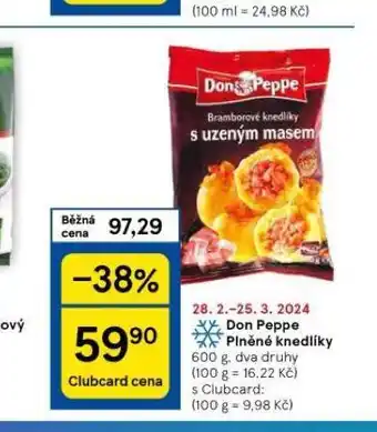Tesco Don peppe plněné knedlíky nabídka
