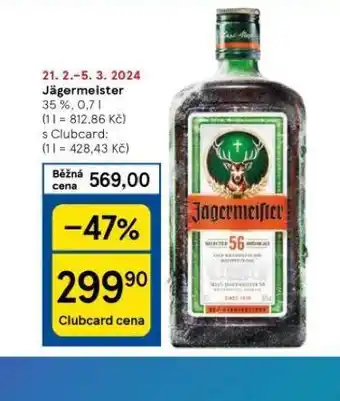 Tesco Jägermeister nabídka