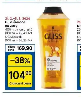 Tesco Gliss šampon nabídka