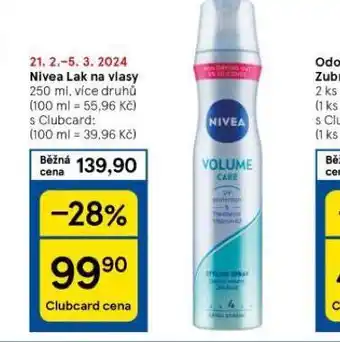 Tesco Nivea lak na vlasy nabídka