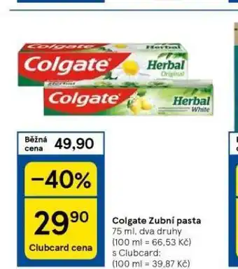 Tesco Colgate zubní pasta nabídka