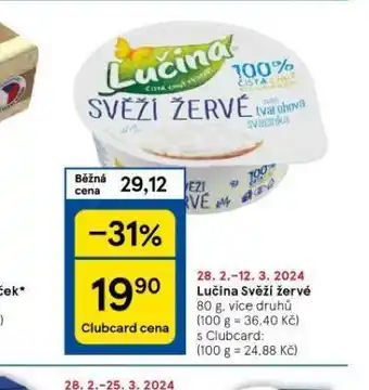 Tesco Lučina svěží žervé nabídka