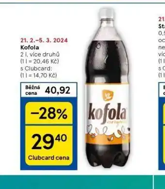 Tesco Kofola 2l nabídka